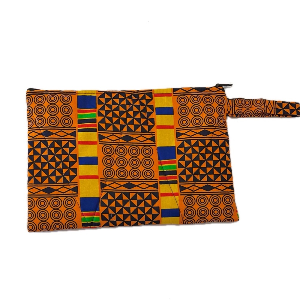 Orange Multicolor African Print Ankara Colorful Tribal Print Padded iPad Case